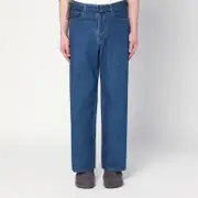 [Auralee] Jeans with blue belt 4 Blue