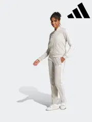 adidas Grey Essentials 3-Stripes Tracksuit (AP8250) | $127