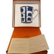 Hermès Bleus d'Ailleurs Mug Cup Hermes Blue Dailleur Porcelain W/Box Gift New #1