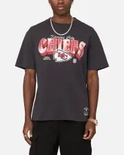 [MITCHELL & NESS] Mitchell & Ness Kansas City Chiefs Arch T-shirt Faded Black - Size L L Faded Black