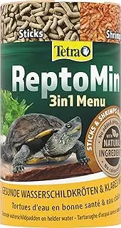 Tetra ReptoMin Menu, Complete Food with Sticks and Shrimps for Water Turtles, 250 ml
