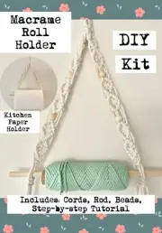 2X Macrame /Toilet Roll/ Kitchen Paper Holder DIY Kit w Everything and Tutorial