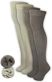 [Generisch] Women's Knee Socks (2 x Pairs) Overknee Socks Wool Winter Socks Wool Socks Winter Full Terry Inner Terry Thermal Socks