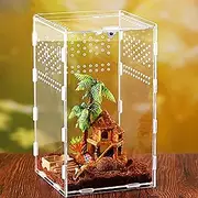 xixibuy Reptile Terrariums Tank, Reptile Tank, Tarantula Enclosure, Chameleon cage, Amphibians Habitat Cages for Small Reptiles, Geckos, Snakes, Lizards, Turtles(Acrylic-4.7 * 4.7 * 8 inchs)