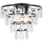 Elegant Lighting 1101F12BK Ella 3 Light 12 inch Black Flush Mount Ceiling Light