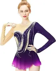 [Zagitova] Figure Skating Dress for Women Gradient Color Gymnastic Leotard Team Competition Uniform for Stage Performance