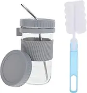 Cabilock 1 Set Creative Mason Jar Drinkware Set Multipurpose Juice Holder Leak Lid Portable for Water Milk Beer and More