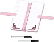 Pencil Box and Foldable Reading Bookshelf 2in1 Multi-Function Pen Case Adjustable Reading Bracket with Wr Pad and 2 Erasable Pen 3 Sticker Sheets for Girls Office Student Stationary Pink