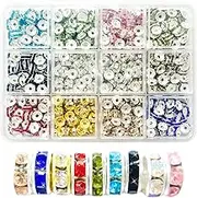 NILLOS Rhinestone Spacer Beads, 720 PCS Crystal Beads Jewelry Bead for Jewelry Making Necklaces, Bracelet Pendants (8mm/0.3in)