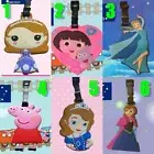 Sofia Frozen Ana Elsa Silicone PVC Cartoon Travel Luggage Tag School Bag