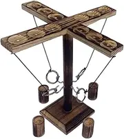 Hook and Ring Game for Adults - Wooden Ring Target Game, Wooden Hoop Game | Wooden Hook and Ring Throwing Game, Party Outdoor Handmade Handheld Ring Hook Fast-Paced Family Interactive Game Toy