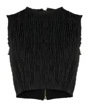Patou Textured Cropped Top FR34,FR36,FR38,FR40 Black