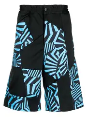 [COMME des GARCONS HOMME PLUS] 滌綸光滑圖案短褲