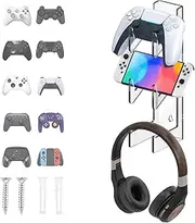 Geepen Acrylic Wall Mount for PS4 Controllers, 3 Tier Universal Controller Holder for PS5, Display Stand Compatible With Xbox ONE
