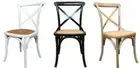 TARA FRENCH PROVINCIAL/FARMHOUSE CROSSBACK DINING CHAIR NATURAL / BLACK/ WHITE