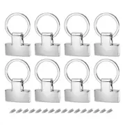 8Pcs 22mm/ 0.87" Key Fob Hardware with Keychain Ring Purse Hardware Silver Tone