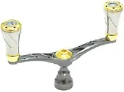 Livre Reel Wing D Handle, Pitch 3.9 inches (98 mm), Forte Knob DS for Left Winding (Gunmetal P + Gold G)
