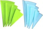 Zerodeko 8pcs Silicone Piping Bags Reusable Icing Bags for Cake Decorating Light Green Blue for Cupcakes Cookies Muffins and More
