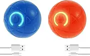 2Pcs TPE Dog Bouncing Ball with LED Light - Multi Modes Anti Slip Texture Dog Shaky Ball Toy, Smart Starting USB Rechargeable Dog Vibrating Ball for Small Medium Large Dogs