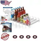 Adjustable Fridge Drink Organizer - Holds 30 Cans with Auto Pusher Glide
