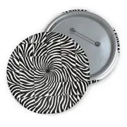 Custom Pin Button Badge Zebra Vortex Optical Illusion Art