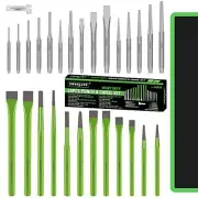 28piece Heavy Duty Punch And Chisel Set Including Taper Punch Cold (Green)