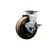 4 Inch High Temp Phenolic Swivel Caster with Bronze Bearing and Brake SCC