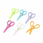 Plastic Handle Decorative Scissors Scrapbook Assorted Color 6 Pcs for