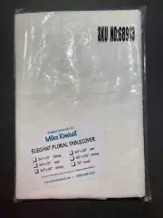 New in Package Miles Kimball Elegant White Floral 60 x 90 Oblong Tablecloth
