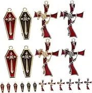 [Generic] 1 Set Alloy Dripping Ornament Jewelry Making Charms Novelty Jewelry Charms Gold Beads for Bracelets Golden Beads Jewelry Making Necklace Key Chain Charms Cross Pendant Charm Gems