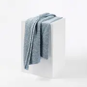 Stonewashed Cotton Waffle Throw - Blue