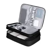 Travel Electronic Organizer Bag Pouch for Electronic Accessories, Water Black