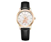 Simple Mickey Mouse Minnie Kids Watch Fashion Trend Quartz Watch Student Belt Watch-Black