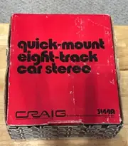 NIB VINTAGE 70s CRAIG 3144A Quick Mount 8-Track Car Stereo tape player
