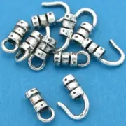 10 St. Silver Hook & Eye Fancy Crimp Cord Ends