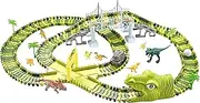 Aussi Valup Dinosaur Toys, 220PCS+35 Dinosaur Race Car Track Toys for Kids Toddler, Easy to Assemble and Compatible with Various Track Styles for Ages 3-9, Funny Toy Suitable for Whole Family
