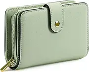 [GAEKEAO] Ladies Leather Purse RFID Blocking Women's Wallet Bifold Ladies Credit Card Wallet with Zip Around Coins Section Real Leather Purse, Mint Green