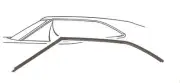 1972-1976 Ford Torino 2 door fastback rubber roof rail weatherstrip seals, pair
