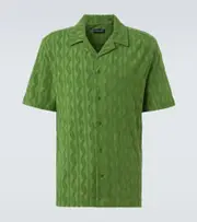 [Frescobol Carioca] Frescobol Carioca Roberto cotton, silk, and linen terry shirt UK 16 green