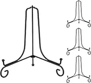 Black Metal Plate Stand, 5 Inch Decorative Plate Holder, Set of 4 Metal Easel Frame Display, Stand for Pictures, Picture Frames, Decorative Plate, Tabletop Artworks Decoration