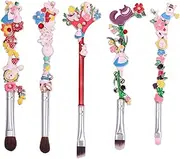 [TOVINANNA] 5-piece Makeup Brush Set Synthetic Fiber for Smooth Application Includes Eyeshadow Eyebrow Lip Brushes Safe for Skin Adorable Fairy Themes