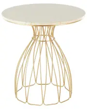 Peyton Lane Flower Accent Table with Marble Tabletop