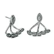 0.5 CT. T.W. Diamond Marquise Front/Back Earrings in Sterling Silver