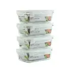 [4-Pack 28oz] Glass Food Storage Containers with Locking Lids - Glass Meal Prep