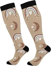 [GAIREG] Rainbow Month Stars Compression Sock Compression Socks for Travel Long Compression Socks for Women