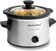Elite Gourmet MST-250XS Electric Slow Cooker Ceramic Pot, Adjustable Temp, Entre