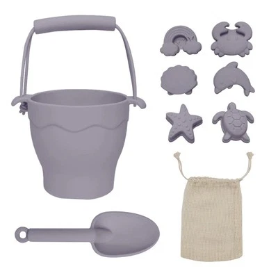 Playground Silicone 8pc Bucket & Spade Set - Lilac