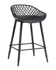 Jamesdar Set of 2 Indoor/Outdoor Kurv Black Counter Stools