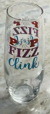 “Pop Fizz Clink” Cristar Champagne Clear Glass Flute Glass 9.6oz