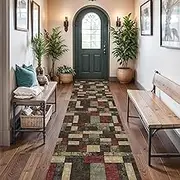 Carpet Narrow Runner Rug, Vintage Hallway Area Rugs 1m 1,5m 2m 2,5m 3m 3,5m 4m 4,5m 5m 5,5m 6m Indoor Outdoor Washable Non-Slip Carpet for Stairs Entryway Floor Mats(60x200cm)